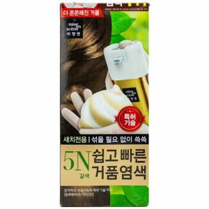 TEMU 미장센 쉽고빠른 거품염색 5N_갈색_