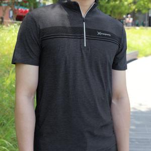 TEMU 남성 시원 쾌적한 여름 데일리 캐주얼 멜란지 반팔 집업 티셔츠 제이드(A11LT021M)