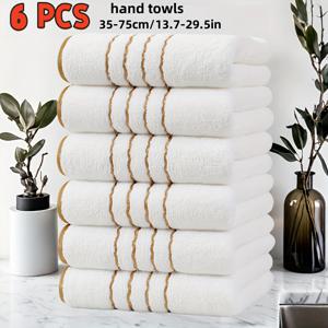 TEMU 이 고급스러운 6피스 욕실 세트는 13.78X29.53인치의 골드 타월이 특징입니다. 현대적인 디자인은 세련되고 정교하며 여러 번 세척 후에도 생생하게 유지됩니다. 일상적인 가정용 및 스파에서 기능성 추가품으로 사용할 수 있습니다.