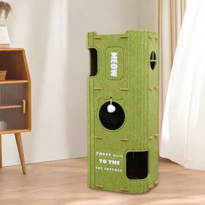 TEMU 가정용 고양이 스크래칭 포스트 선 덱, 사계절용, 두 가지 높이 및 색상 제공, 점프 플랫폼, 고양이 둥지, 선 덱, 고양이 스크래칭 포스트 및 다양한 놀이 시나리오 지원, 가정에서 여러 반려동물을 위한 적합