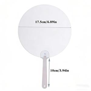 TEMU 맞춤형 휴대용 선풍기, 4가지 모양(원형, 사각형, 꽃, 하트)으로 제공, 무지 PVC 재질, 무광 손잡이, 사진/로고/텍스트 맞춤 인쇄에 적합. 웨딩 답례품, 팬 미팅, 기업 행사, 해변 파티에 이상적.