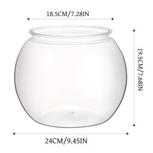 TEMU 애완동물용, PET ECO 플라스틱, 투명 디자인, 24 X 19.5 X Cm, 세척 용이, 튼튼함, 홈 , 수생 식물에 적합