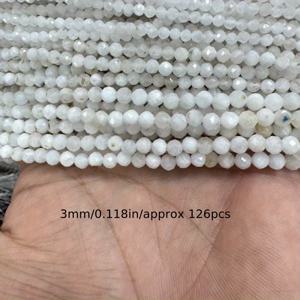 TEMU 천연 화이트 문스톤 비즈 - 광택이 나는 둥근 모양 2-3-4mm 균일한 구형, 목걸이·팔찌·귀걸이 제작용 - 우아한 달빛 빛깔 - 싱글 스트랜드 (15인치) - 여성/남성 DIY 액세서리 및 선물용, 스페이서 비즈, 수제 공예 소재, 매끄러운 마감