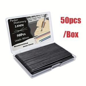 TEMU 신형 고경도 목공용 특수 2.8mm 대용량 흑연심 100/50개 박스 내마모성 연필심, 건축 가구 도색 마킹 도구용 (연필심 1박스)