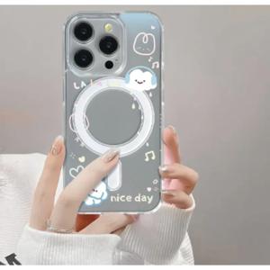 TEMU 휴대폰 케이스 - 프레임 강아지 투명 마그네틱 폰 케이스, Apple iPhone 17 16 15 14 13 12 11 Pro Max 모델, Samsung S22Ultra S22+5G S23Ultra S23+5G S24Ultra S24 Plus S25 S25PLUS S25Ultra A23 A35 A55 호환, TPU 소재