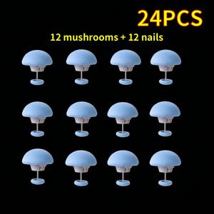 TEMU 퀼트 고정핀 24개입 - 분리형 재사용 가능, 버섯 모양, 핀 없는 투명 미끄럼 방지, 간편한 세척. 가정용 침실에서 이불, 매트리스, 침대 시트, 다운 이불, 커튼, 담요, 슬리퍼, 양말 등 고정용. 퀼트 고정핀, 고정 말뚝, 퀼트 고정 도구, 가정용 필수품