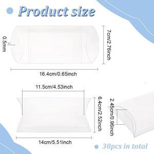 TEMU 그녀/남자를 위한 선물 30개 투명 플라스틱 베개 상자, 사탕 선물 상자, 웨딩 파티 답례품, 크리스마스 새해 선물 포장, 파티 장식에 적합
