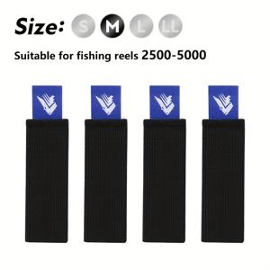 TEMU 4개 세트 튼튼한 낚시 릴 스풀 커버, 쉬운 액세스 핸들 - 유연한 고품질 나일론 밴드, 스피닝 릴용 - 필수 낚시 액세서리