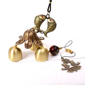 TEMU 정원 장식용 골동품 구리 금속 풍경, 행운의 동양식 야외 마당 장식