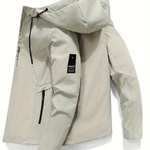 TEMU 남성용 캐주얼 후드 자켓 | 스포티 & 프레피 스타일 | 사계절용 앞주머니 있는 집업 코트 | 소매, 레귤러 핏 | 야외 활동 & 저녁 데이트용으로 이상적