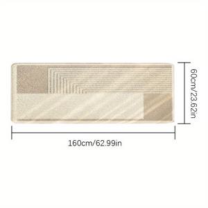 TEMU 1000g+10mm 일본식 크림 스타일 모조 캐시미어 카펫, 베이지 라인 침대 옆 러그, 침실 장식 폭신한 부드러운 카펫, 모던 거실 카펫, 두꺼운 세탁 가능한 홈 러그 (옷장, 서재, 바닥 매트용)