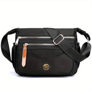 TEMU 남녀 공용 뉴트럴 스타일 숄더백, 싱글 스트랩, 캐주얼하고 패셔너블한 멀티 레이어 메신저백 [랜덤 지퍼 방향 포함]