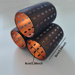 TEMU 3개 알루미늄 열 헤어 롤러 세트, 자동 그립 헤어 롤러, 미용 스타일링 도구, 열 없는 컬러링, 긴 머리 및 중간 길이 머리에 안전, 여성 및 남성용 랜덤 색상