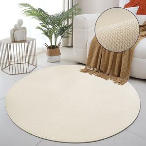 TEMU 1개, 베이지색 원형 카펫, 파인애플 링 직조 카펫, 파인애플 링 모조 사이살 야외 원형 카펫, RV 내부 패드, 텐트 매트, 현관 매트, 캠핑 매트, 야외 캠핑, 하이킹, 로드 트립, 발코니 마당에 적합