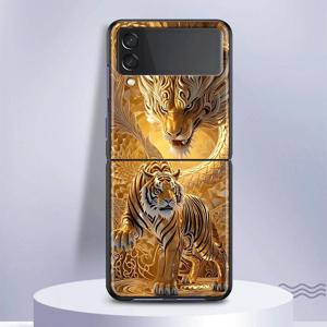 TEMU 휴대폰 케이스 - 갤럭시 Z 플립 7 6 5 4 3 Z 플립4 Z 플립7 FE Z 플립5 Z 플립3 Z 플립6에 적합한 케이스, 백 커버, 호랑이 드래곤 디자인