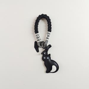TEMU 휴대폰 손목 스트랩, 귀여운 고양이 펜던트, 펜던트 직조 나일론 짧은 끈 휴대폰 케이스 가방 펜던트 자동차 키 체인 이어폰 휴대용 손목 스트랩 팔찌에 적합
