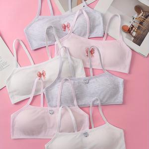 TEMU 6개 세트 여아용 트레이닝 브라, 탈착식 패드 포함, 편안하고 피부 친화적인 골지 원단, 9-14세 아동에게 적합