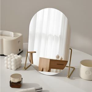 TEMU 인테리어 감성 스탠드 각도조절 탁상 거울[골드]