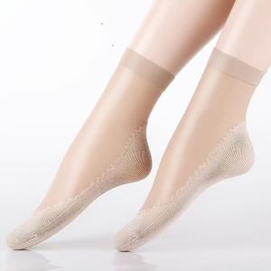 TEMU 여성용 숏 스틸 와이어 스타킹 20개/10켤레, 초박형 걸림 방지 미끄럼 방지 여름 양말