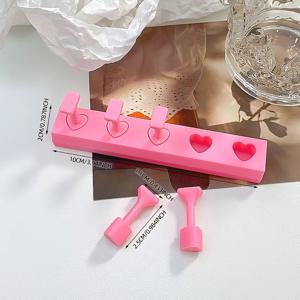 TEMU PLA 하트 모양 네일 홀더 - 비자성 투명 아크릴 네일 스탠드, 연습용 받침대 및 진열대, 매니큐어 DIY용 네일 아트 도구