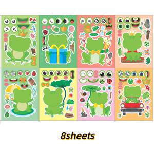 TEMU 8/16 봄 초록 수련잎과 개구리 스티커 시트 - 나만의 개구리와 연못 디자인 만들기, 어린이 DIY 인터랙티브 퍼즐 장난감, 두뇌 발달 및 자연 교육용 - 유치원 교실 활동 및 취학 전 학습을 위한 완벽한 크리스마스 파티 선물