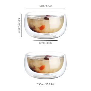 TEMU 2개입 이중 단열 디저트 볼, 과일 및 야채 샐러드 볼, 유리 수프 및 국수 볼, 신선도 유지 야채 및 디저트 용기, 과일 샐러드, 요거트, , 디저트, 밥용 | 수공예, 원형, 가정 및 식당용