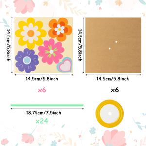 TEMU 24개 DIY 부케 공예 키트 - 종이 꽃, 카드, 라벨 & 리본 포함 (어버이날, 스승의 날, 봄 결혼식, 파티 장식용) - 용기 미포함, 꽃 만들기 재료