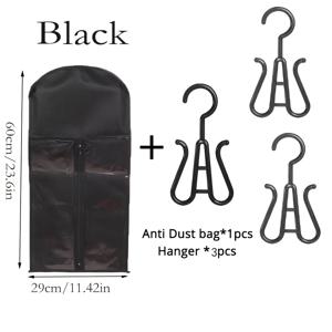 TEMU 4개입 가발 보관 가방 세트 (60cm 보관 가방 1개, 후크 3개 포함), 휴대용 가발 보호 커버, 가발 보관용 가발 도구