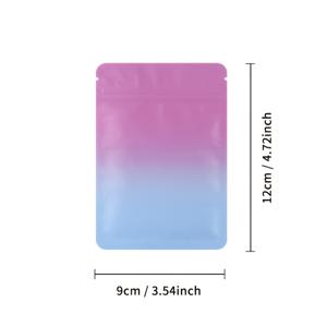 TEMU 보라색과 파란색 양면 그라데이션 컬러 뼈 가방 50개입, 주얼리 및 추가품용 작은 파우치, 컬러 블록 밀봉 비닐 봉투, 밀폐 포장 봉투, 보라색과 파란색 패치워크 불투명 자체 밀봉 봉투