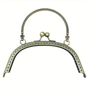 TEMU 1개 여성용 가방 메탈 손잡이 프레임 엠보싱 핸들 16.5 CM/6.5인치 지갑 추가, 지갑 제작, DIY 지갑 제작