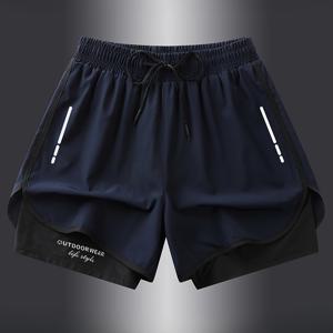 TEMU 남성용 쇼츠 스포츠 팬츠 러닝 팬츠 헬스 트레이닝 카프리 반바지 남성용 2-in-1 룩 투인원 반바지