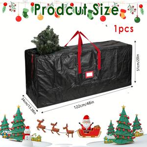 TEMU 7.5FT 높이의 크리스마스 트리 보관에 적합한 강력 크리스마스 트리 보관 가방 (블랙)