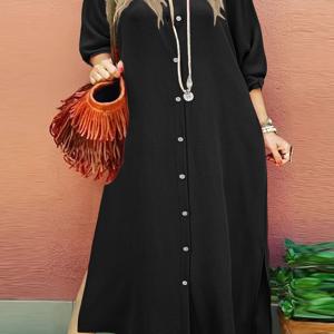 TEMU 플러스 사이즈 - 플러스 사이즈 - 플러스 사이즈 여성 패션 핏 롱 드레스