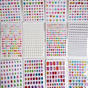 TEMU 3200개 라인스톤 컬러 보석 스티커 12매 대량 스티커 눈가리개 드레싱 장식 하트 펜타곤 매칭 진주 체인