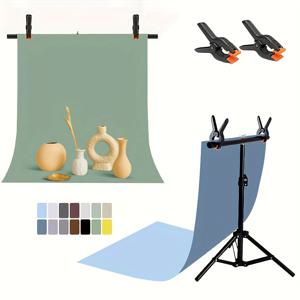 TEMU 데스크탑 음식, 보석 및 메이크업 제품 촬영용 T자형 스탠드 세트 포함 14장 사진 배경지 7개 세트