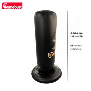 TEMU CAMEBUST 팽창식 복싱 백, 스포츠용 리바운드 펀칭 백, 일상적인 휴식 또는 연습용, 블랙