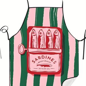 TEMU 생선 패턴이 돋보이는 창의적인 디자인 주방 앞치마