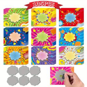 TEMU 135개 스크래치 카드, 교사용 교구, DIY 교실 상품 카드, 크리스마스/추수감사절/생일 파티 선물용 스티커 포함 스크래치 티켓 만들기 - 홈 액티비티 및 파티 용품, 할로윈, 크리스마스, 새해, , 파티 이벤트용 파티 용품 세트