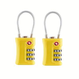 TEMU 【2팩】TSA 수하물 잠금장치, TSA 조합식 자물쇠, 3자리 보안 잠금장치, 유연한 케이블이 있는 코드 잠금장치