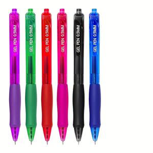 TEMU 6색 젤 펜, 0.5mm 가는 팁의 세련된 디자인, 빠른 건조, 번짐 방지, 부드러운 필기감과 편안한 그립감, 다이어리 및 사무실 책상 꾸미기에 어울리는 귀여운 검은색 잉크