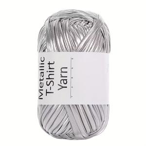 TEMU 1롤 100G 메탈릭 스트립 얀 티셔츠 얀, 2Cm 폭 직조 원단 뜨개질 얀, 고탄력 손뜨개 실, 코바늘 뜨개질 가방, 쿠션, 수제 코바늘 프로젝트, 멀티컬러 얀 코바늘 뜨개질, 가방 제작에 적합