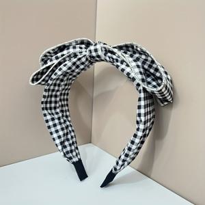 TEMU 1개 우아한 리본 머리장식, 딸기 체리 체크무늬 리본, 파티 웨딩 캐주얼 의상용 부드러운 헤어 액세서리, 딸기 체리 체크무늬 리본 머리띠