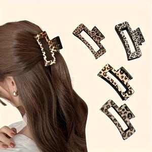 TEMU 4개의 고급 프린트 헤어클립 - 미디엄 사이즈 미끄럼 방지 아크릴 핸들, 두꺼운 긴 머리용 - 빈티지 Y2K 스타일, 봄 여름 발렌타인데이 액세서리