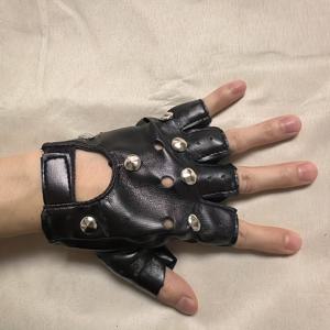 TEMU 고딕 펑크 반장갑 - 할로윈 코스튬, 테마 파티 및 댄스용 탄력 있는 손목 노출 퍼포먼스 장갑 - 단색 파티 드레스업 장갑 (손세탁 가능)