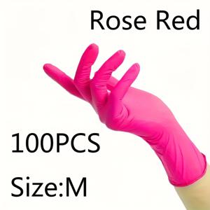 TEMU 100개 일회용 후샤스 니트릴 장갑, 사용하기 쉬우며 부드럽고 편안함, S/M/L 사이즈로 제공, 페인팅, 미용, 설거지, 가정 청소, 공예 및 애완 동물 목욕에 적합