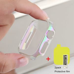 TEMU 3개 세트, Apple Watch 45mm/44mm/42mm/41mm/40mm/38mm 호환 충격 방지 및 스크래치 방지 케이스, 화려한 테두리 + 수화겔 액정保护필름, 스타일리시한 시계 액세서리, iWatch SE/9/8/7/6/5/4/3/2/1 시리즈 스마트워치 액세서리용, Apple Watch 케이스