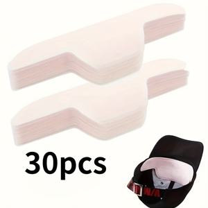 TEMU [부직포 땀 라이너] 30팩 부직포 땀 흡수 라이너 | 골프/야구 모자 실드 인서트, 모자 안쪽 라이닝용 땀 패드, 접착 스트립 - 편안함과 위생 액세서리