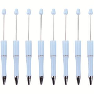 TEMU 8개 송화 그린 비즈 펜, 창의적인 DIY 밝은 색상 볼펜, 학교 사무용품, 검정 잉크, 플라스틱 소재, 선생님과 친구를 위한 생일 선물