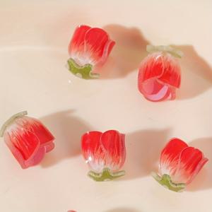 TEMU DIY 비즈, 헤어 액세서리, 제작용 5개입 12mm 10mm 수축 필름 레진 장미 - 귀걸이, 키체인, 폰참, 레진 공예 선물용 작은 리얼리스틱 꽃봉오리 & 취미 활동가용