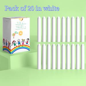 TEMU 20팩 무지 분필, 가정용 교육 및 그림용, 물에 녹는 지우개 가능한 분필